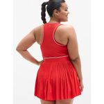 Athleta New  M Match Point Pleated Dress Medium Cardinal Red Bright White Tennis Photo 5