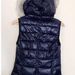 Gap Faux Fur Puffer Vest Jacket Navy Blue Cozy Primaloft Down Alternative XS new Photo 9
