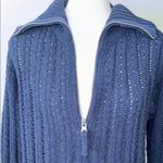 Aerie  Navy Blue Quarter Zip Cable Knit Oversize Pullover Sweater Women's XS Photo 4