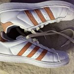 Adidas  Women's Superstar White Chalk Coral Sneakers Size 8 Photo 8