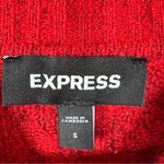 EXPRESS  Mock Neck Puff Sleeve Cable Knit Sweater Red Small Photo 8