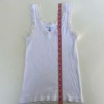Brandy Melville  White Ribbed Lace Trim Tank Top One Size Photo 4