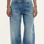 ZARA Blue Cross Over Waist High Rise Wide Leg Jeans Sz 8 Photo 0