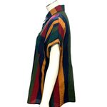 CCC Unisex Multicolor Striped Button Up Shirt Polyester Casual Retro Chic Large Blue Size undefined Photo 1