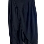 Elevenses Anthropologie  Black Slit Leg Gaucho Capri Pants. Viscose/Rayon Size 8 Photo 1