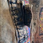 Vintage hand painted 80’s patchwork acid wash color block denim jacket 16 Yellow Photo 12