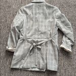 Free People Light Gray Plaid Blazer with Gold Buttons Photo 5