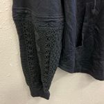 Rewind  pull over crochet sleeve hooded sweater Small boho whimsigoth 740 Photo 2
