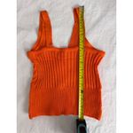Ribbed Knit Crop Top Tangerine Orange Sleeveless V‎ Neck Cami Tank Photo 3