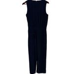 J.Crew Sleeveless Satin Effect OnePiece Jumpsuit Elastic Tie Waist Pocket 6 Blue Photo 12