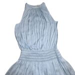 Ramy Brook NWT Shiny Audrey Smocked Midi in Twilight Blue Blouson Dress M $445 Photo 2