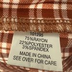 NWT PS/LA Pants Womens S Brown Plaid High Rise Straight Leg Retro 70s Preppy Photo 4