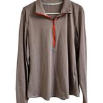 Under Armour RUN Threadborne Streaker Half Zip Pullover Women Gray Red Stripe Photo 0