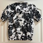 Talbots  Black and White Floral Short Sleeve Cardigan Photo 2