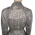 Solitaire Anthropologie Gray Floral Faux Suede Trench Coat Photo 4