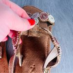 Bed Stu  Roan Pink and Cream Beaded Sandals shoes size 9.5 Photo 3