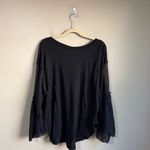 Free People  Black Still Got It Mesh Sleeve Top Small Photo 6