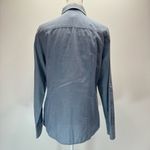 Talbots Blue Chambray Button Front Ruffle Tailored Collared Cotton Shirt Sz 10 Photo 4