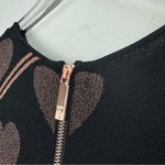 Ted Baker  Uzeniaa Glitter Heart Knit Swing Dress Black Rose Gold Metallic 0 Photo 14