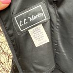 Vintage 90s L.L. Martin Black Baby Doll Square Neck Sleeveless Dress Brocade 14M Size 14 Photo 3