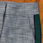 Veronica Beard  Trouser Pants Glen Plaid Green Side Strip Black Edge Size 8 Photo 1