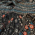 Babydoll Bohemian Floral Top with Flowy Sleeves and Keyhole Blue Photo 6