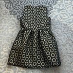 Red Valentino  Gathered Sun Barcode Dress Black Gold 40 Photo 4