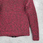 Tart  Red Black Long Sleeve Zipper Back Pullover Knit Sweater Cardigan Small Photo 3