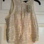 American Eagle  Outfitters Cream Textured Tank Top is a size XSTP. Photo 0
