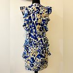 Julie Brown NYC Leah Sleeveless Ruffle Dress in Blue Jaguar Print Size 4 Photo 5