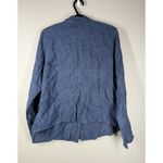 Flax Womens Blue Linen Button Up Top Sz M Beachy Coastal Breathable Lightweight Photo 2