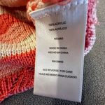 Steve Madden NWOT Crochet Cropped Top Large Striped Coral & White Cap Sleeve Photo 6