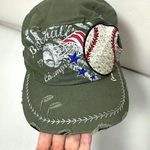 Leader Hat Baseball Cadet Green Rhinstone One Size Adjustable Bling Baseball Mom Photo 0