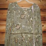 Mac Duggal 6182 Green Long Sleeve Hand Embellished Floral A-line Gown Photo 7