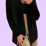 Super glam black faux fur and knit cardigan 🔥 Size M Photo 0