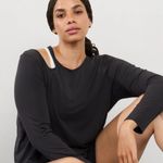 Athleta NWT  with Ease Asymmetrical long sleeve top Black Medium workout gym Photo 0