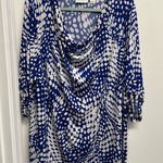 Susan Graver  Liquid Knit Blue and White Tunic Top Photo 0