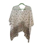 Urban Outfitters  Ecote cream Boho Western White Paisley Kimono Shawl Photo 6