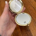 J Monogrammed handheld double sided mirror 2x gift delicate gold women teal Photo 1