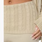 We Wore What  Revolve Cable Knit Foldover Flare Leg Pants CHIC NWT Taupe XS Photo 3