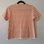 Kule The Modern Orange White Stripe Short Sleeve Crewneck 100% Cotton size Small Photo 5