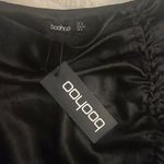 Boohoo Black Silk Midi Skirt Photo 1