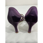 Touch Ups Womans Purple 9 M Slip On Strappy Open Toe Heel Pumps Rhinestone Photo 4