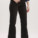 Dear John  Audrey Wide Leg Cuffed Jeans Black Size 26 Photo 0