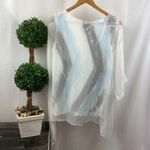 Coco + Carmen  White & Blue Print Tank & Sheer Over Blouse Top S/M Photo 2