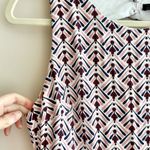 ZARA Geometric Patterned Sleeveless Romper, White and Pink, Size Medium Photo 4