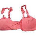 Aerie Ruffle Wide Strap Scoop Bikini Swim Top Women's Size Large Pink Photo 0