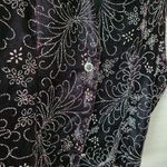 Impressions of California Vintage Purple Black Velvet Paisley Bling Vest Size S Photo 8