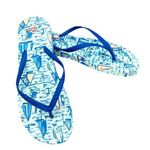 Vineyard Vines Womens Flip Flops 9 Blue Sailboat Water Pool Thong Sandals 2Z0254 Photo 0
