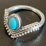 Turquoise stone princess crown ring size 5 Photo 2